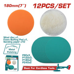 Total TAC18012 | Polishing & Grinding Set - 180mm 12 Pcs