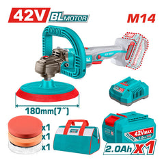 Total TAPLI42181 | Cordless Polisher - 180mm with Battery & Charger