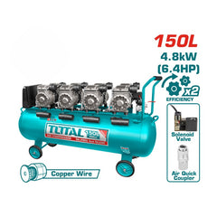 Total TCS4481508 | Oil Free Air Compressor - 6.4HP 150L
