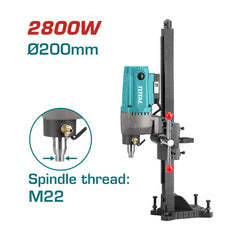 Total TDDM28001 | Diamond Drilling Machine - 2800W 200mm with Stand