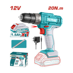 Total TDLI1218 | Cordless Drill - 12V - 20Nm with Battery & Charger