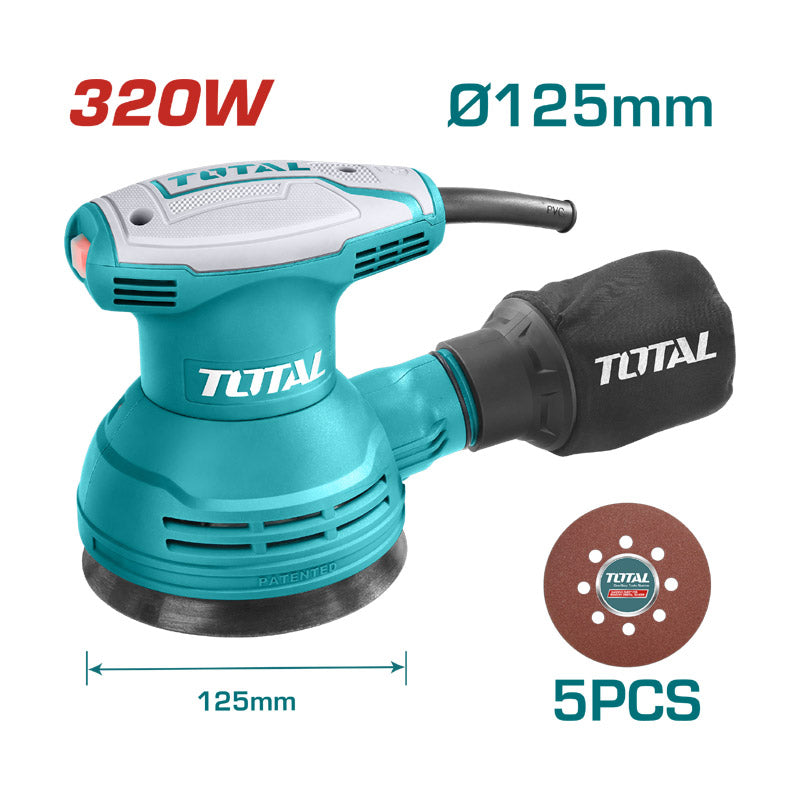Total TF2031256 | Rotary Sander - 320W 125mm