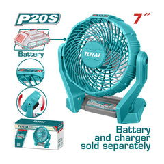 Total TFALI2007 | Cordless Fan - 20V 7 Inch Bare Tool