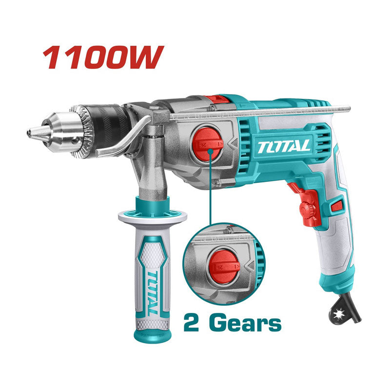 Total TG211166 | Hammer Drill - 1100W 16mm 2-Speed Gear Box