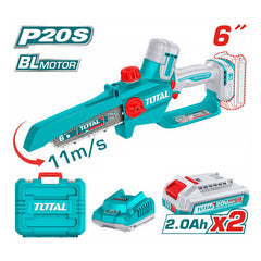 Total TGSLI20662 | Cordless Pruner Saw - 20V 6 Inch with Batteries & Charger