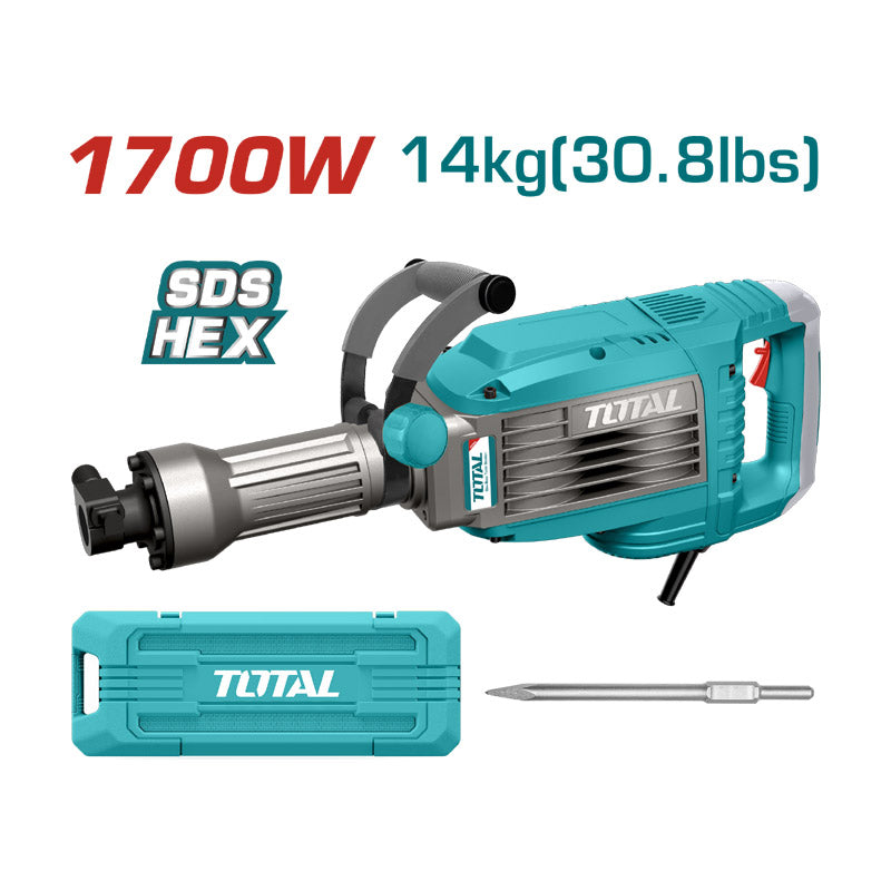 Total TH217068 | Demolition Breaker - 1700W 50J 14kg HEX Chuck