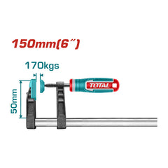 TOTAL THT1320501 Professional Woodworking F-Clamp (150x50mm)