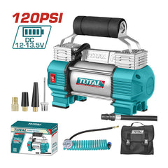 Total TTAC2506 | Heavy Duty Auto Air Compressor - 12V 120PSI Twin Cylinder