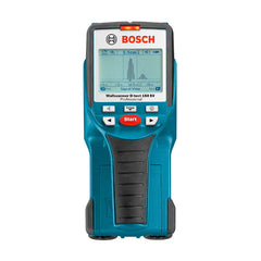 Bosch wall scanner detector in blue and black color with a digital screen and buttons.