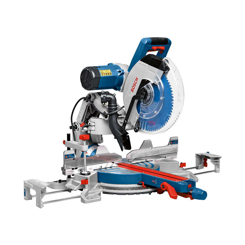 Bosch glide mitre saw on a white background
