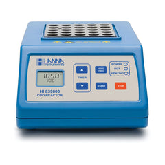 Blue COD reactor with digital display and control panel on a white background