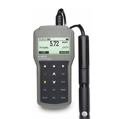 A Hanna portable dissolved oxygen and BOD meter with a digital screen and a probe, housed in a gray casing with a carrying handle.
