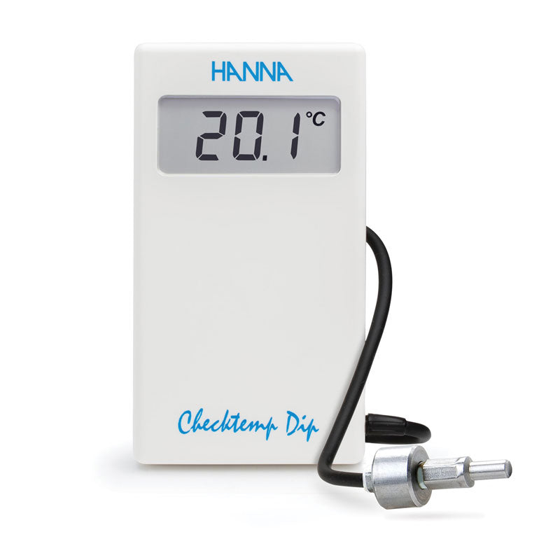 Digital thermometer with cable and Hanna branding on a white background
