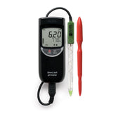 Direct soil pH meter HI99121 with a red probe on a white background