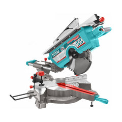Total 2 in 1 saw; Miter saw and table saw in single machine, able to handle multiple cutting tasks.