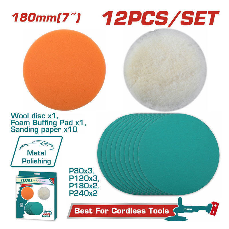 Total TAC18012 | Polishing & Grinding Set - 180mm 12 Pcs