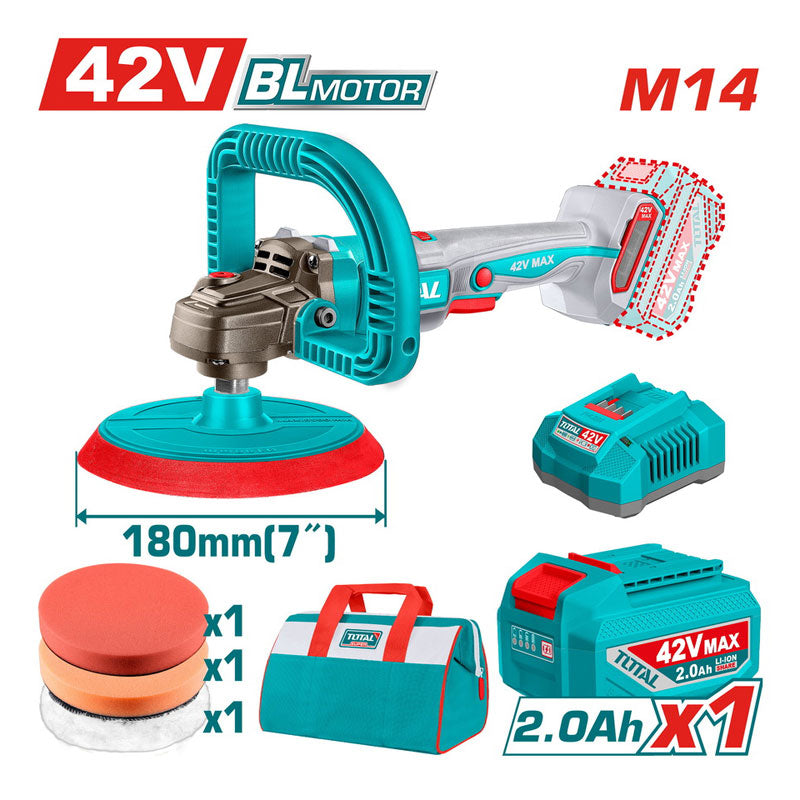 Total TAPLI42181 | Cordless Polisher - 180mm with Battery & Charger