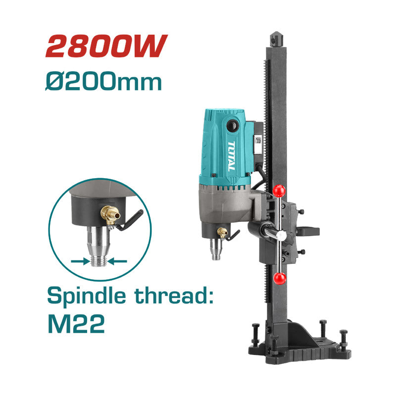Total TDDM28001 | Diamond Drilling Machine - 2800W 200mm with Stand