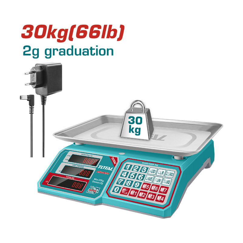 Total TESA3301 | Electronic Scale - 30kg 2g Graduation LED Display
