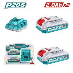 Total TFBCPK2212 | P20S Lithium-Ion Battery & Charger Kit - 20V - 2.0Ah x2