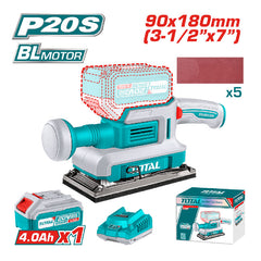 Total TFSLI20311 | Brushless Cordless Finishing Sander - 20V with Battery & Charger