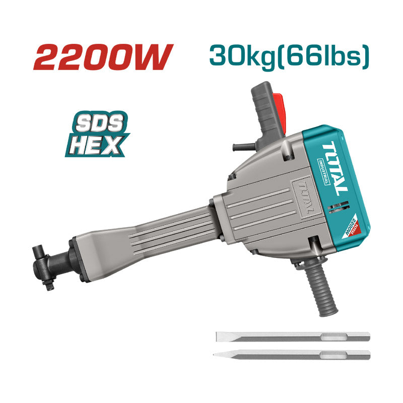 Total TH220502 | Demolition Breaker - 2200W 75J 30kg HEX Chuck