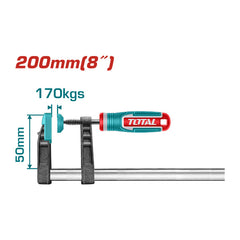 TOTAL THT1320502 Professional Woodworking F-Clamp (200x50mm)