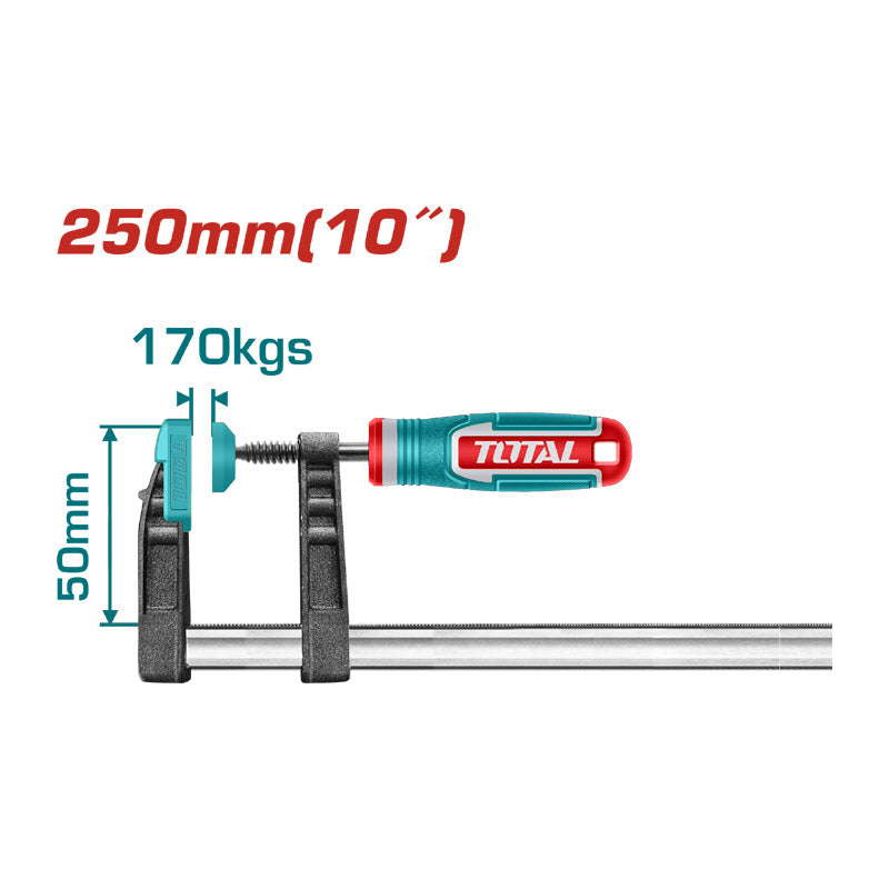 TOTAL THT1320503 Professional Woodworking F-Clamp (250x50mm)