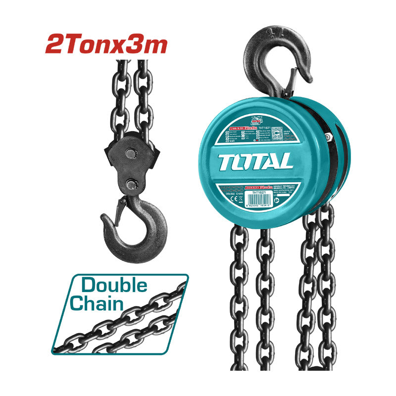 Total THT1621 | Chain Block - 2 Ton 3m Manual Hoist