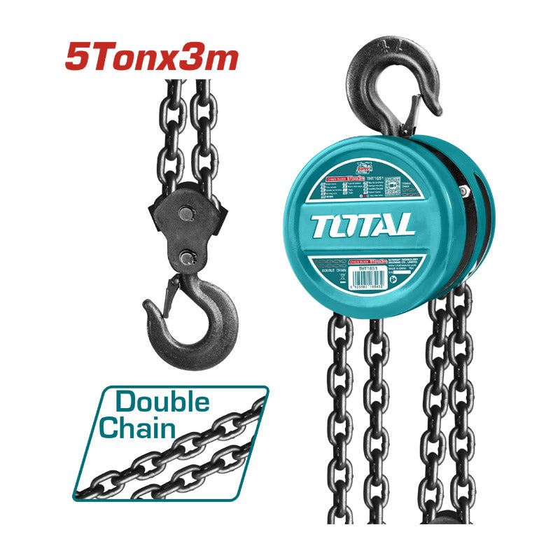 Total THT1651 | Chain Block - 5 Ton 3m Heavy Duty Hoist