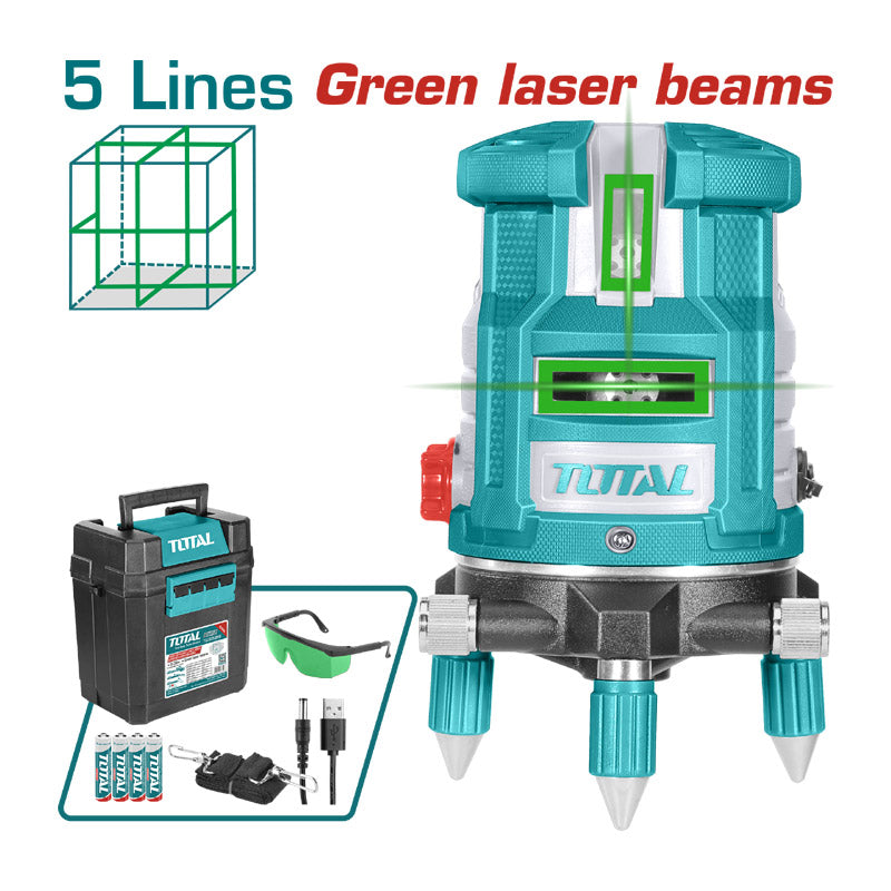 Total TLL305205 | Self-Leveling Line Laser - Green Beam 30m 1H4V