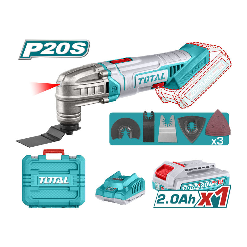 Total TMLI20228 | Cordless Multi-Tool - 20V with Battery & Charger