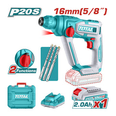 Total TRHLI201681 | Cordless Rotary Hammer - 20V 16mm with Battery & Charger