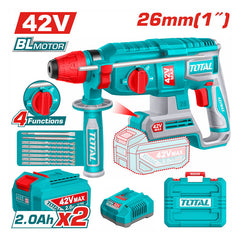 Total TRHLI422682 | Cordless Rotary Hammer - 42V, 26mm with Batteries & Charger