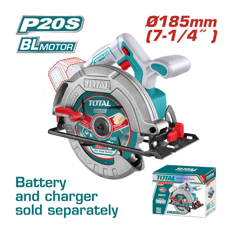 Total TSLI1851 | Brushless Cordless Circular Saw - 20V 185mm Bare Tool