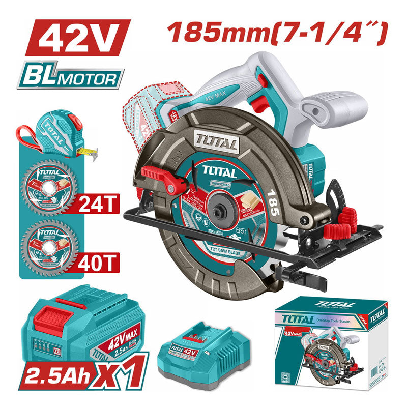 Total TSLI4218511 | Cordless Circular Saw - 185mm with Battery & Charger