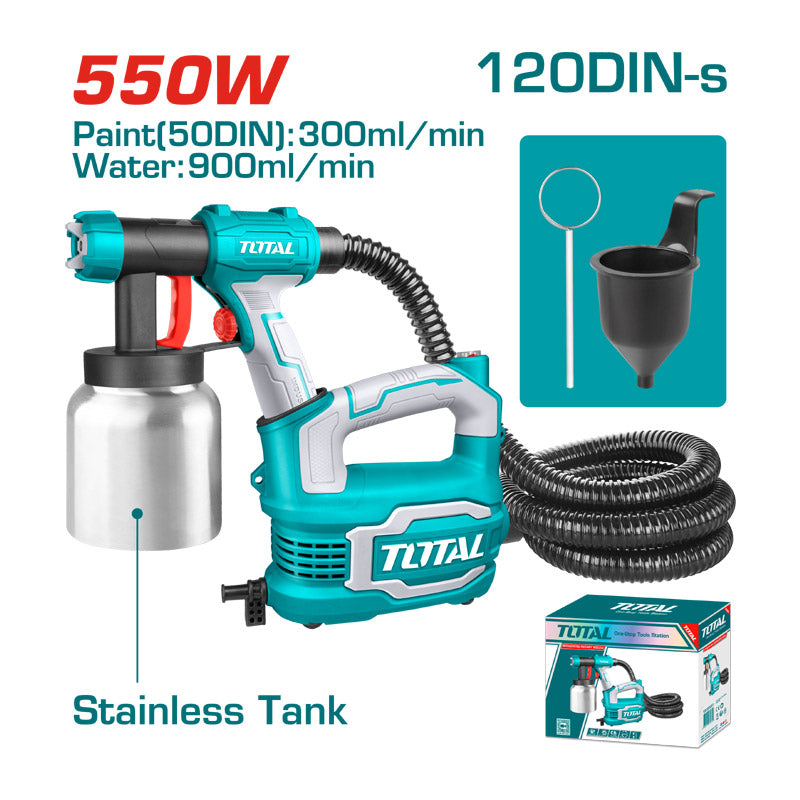 Total TT5006-2 | HVLP Spray Gun - 550W 800ml Aluminum Container