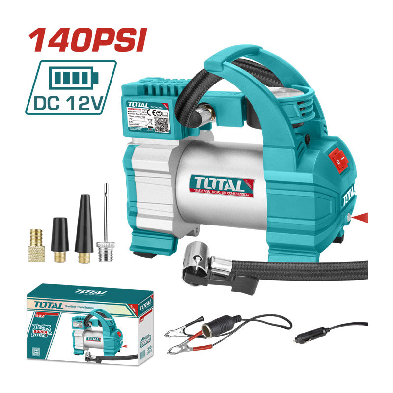 Total TTAC1406 | Auto Air Compressor - 12V 140PSI with LED Light