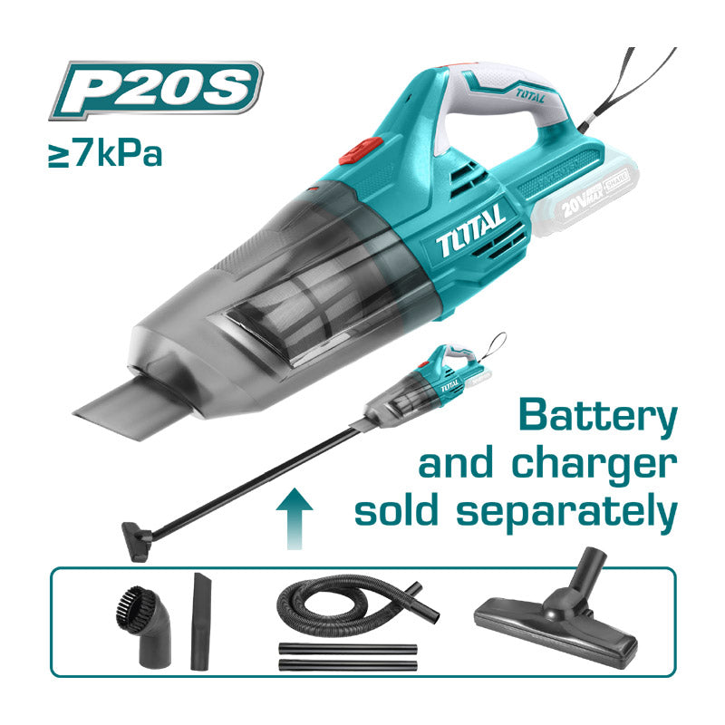Total TVLI2001 | Cordless Vacuum Cleaner - 20V 0.7L Bare Tool