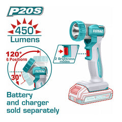 Total TWLI2058 | Cordless Work Lamp - 20V 450lm Bare Tool