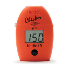 Orange Hanna Checker with digital display for nitrite LR HI767 on a white background