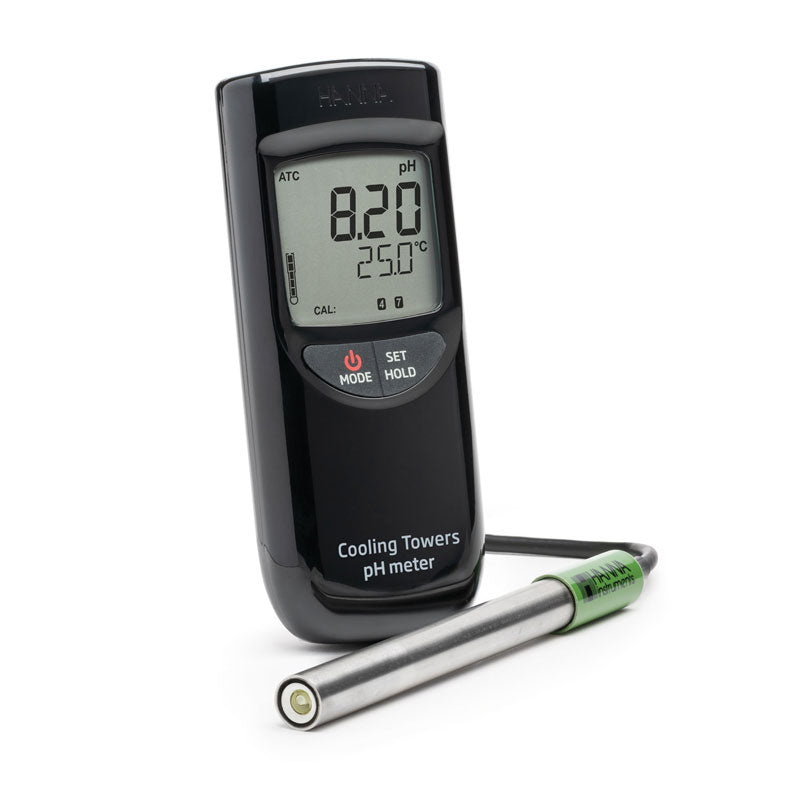 Hanna HI99141 Cooling Towers pH meter with digital display on a white background