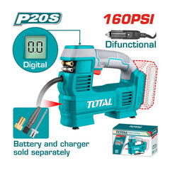 Total TACLI2012 | Cordless Auto Air Compressor - 20V 160PSI Bare Tool