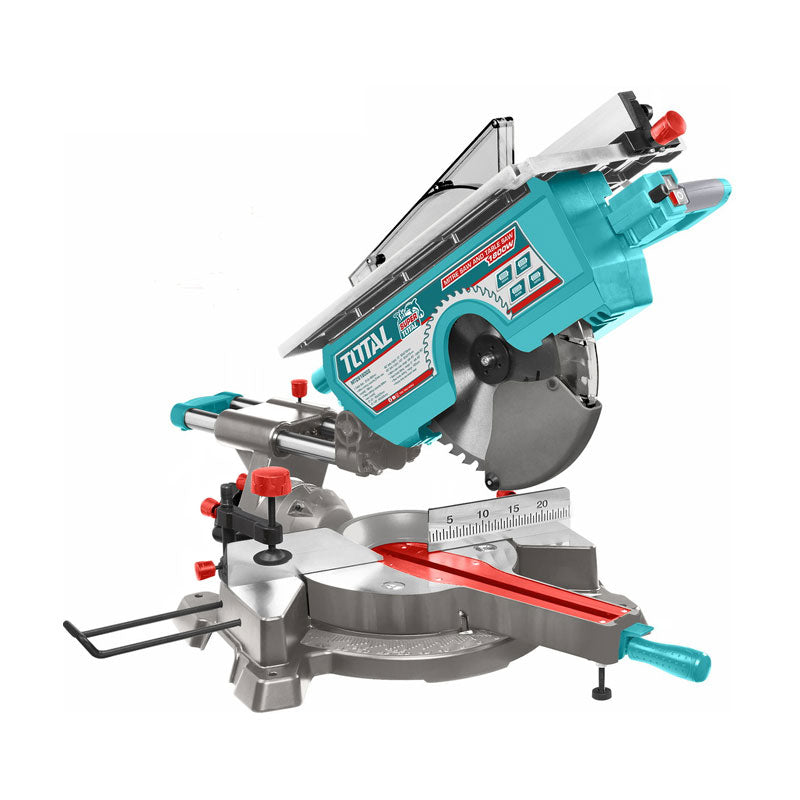 Total 2 in 1 saw; Miter saw and table saw in single machine, able to handle multiple cutting tasks.